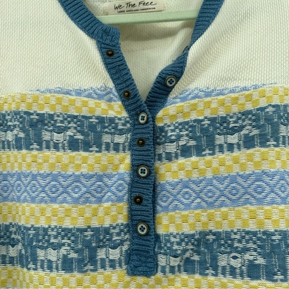 Free People To the Woods Fair Isle Sweater in Light Combo L - Picture 5 of 9